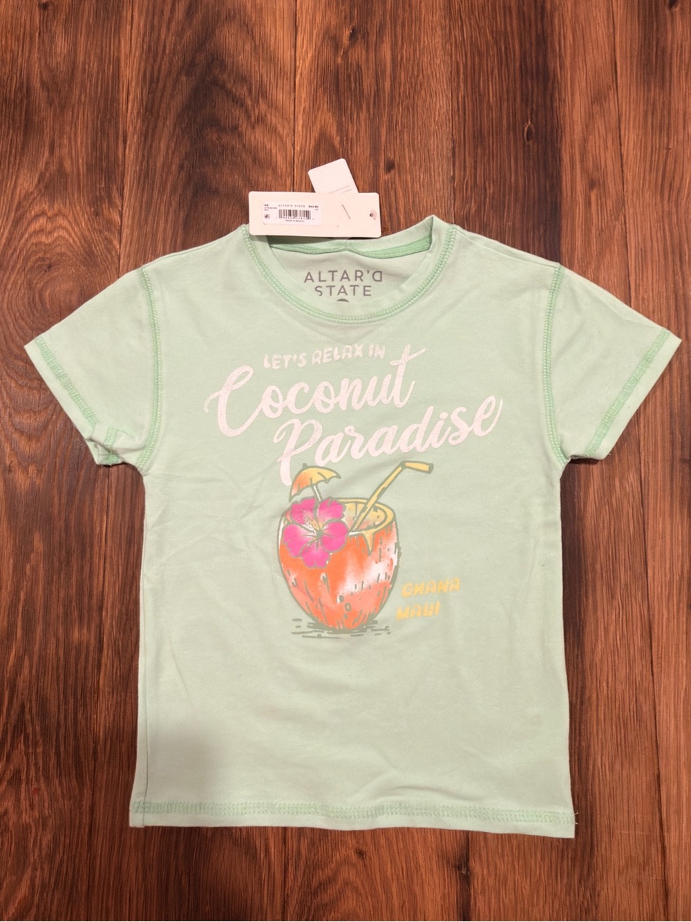 Altar'd State Mint Green Coconut Paradise Kids Tee